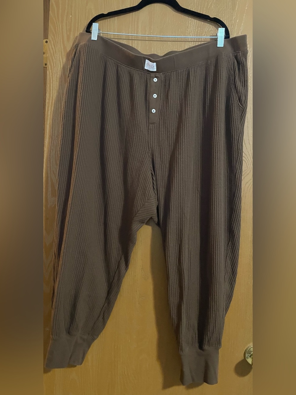 Old Navy ONLY Brown Waffle-Knit Lounge Pants with Henley Waist